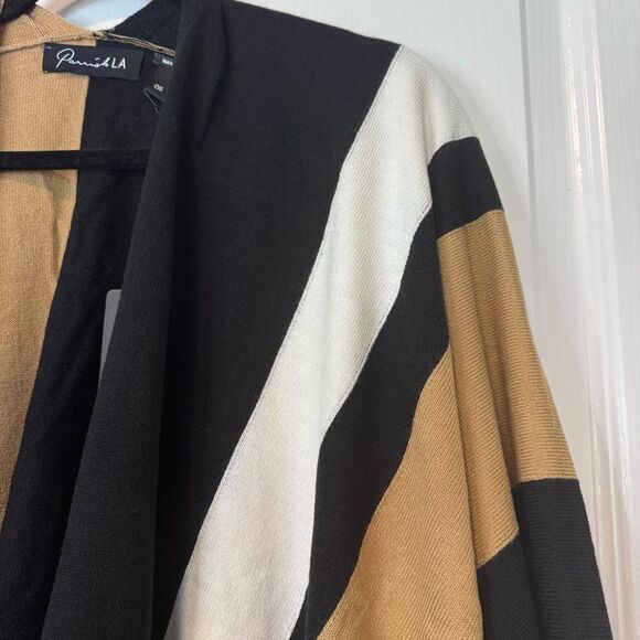 Parrish LA Women’s Colorblock Stevie Poncho Wrap Sweater NWT One Size Cozy Chic - Picture 8 of 10